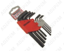 Llave acodada macho, juego de 9