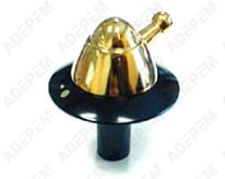 Botón de las 12 en negro y dorado