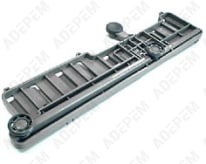 Soporte izquierdo y ruedas de la cesta superior