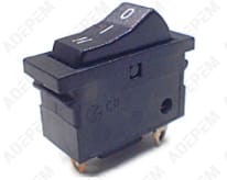 Interruptor negro de 3 polos con 3 posiciones