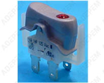 Interruptor gris de 3 polos con LED rojo