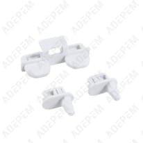 Juego de 3 clips para panel lateral blanco 4056011317