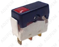 Interruttore nero a 3 pin con LED rosso