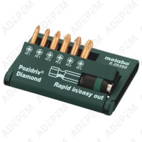 Caja de puntas pozidriv de diamante