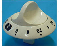 Botón blanco del temporizador del horno