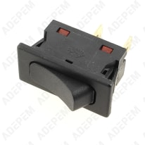 Interruptor de impulsos negro de 2 polos