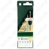 Juego de 5 cuchillas hexagonales para madera de 2 a 6 mm