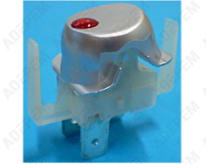 Interruptor gris de 3 polos con LED rojo