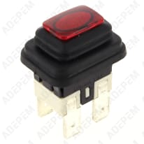 Interruttore nero a 4 pin con LED rosso