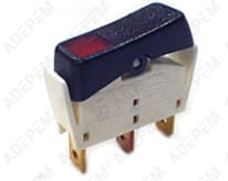 Interruptor negro de 3 polos con LED rojo