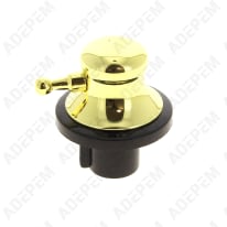 Botón negro y dorado