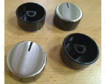 Acero inoxidable y pomo negro 12h por 4