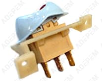 Interruptor azul de 3 polos con LED rojo