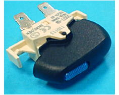 Interruttore nero a 3 pin con LED blu image