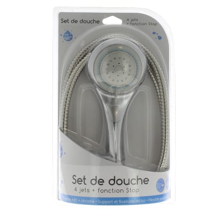 Teleducha cromada de 4 chorros + flexo de 1,50 m image