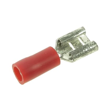 Conector hembra rojo de 6,3x0,8 mm, 100 unidades image