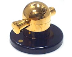 Botón retro dorado y negro image