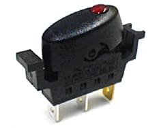 Interruttore nero a 3 pin con LED rosso image