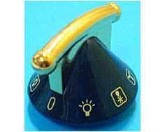 Botón dorado y negro de inicio retardado de 12 horas image