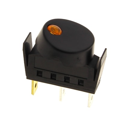 Interruptor negro de 3 polos con LED naranja image