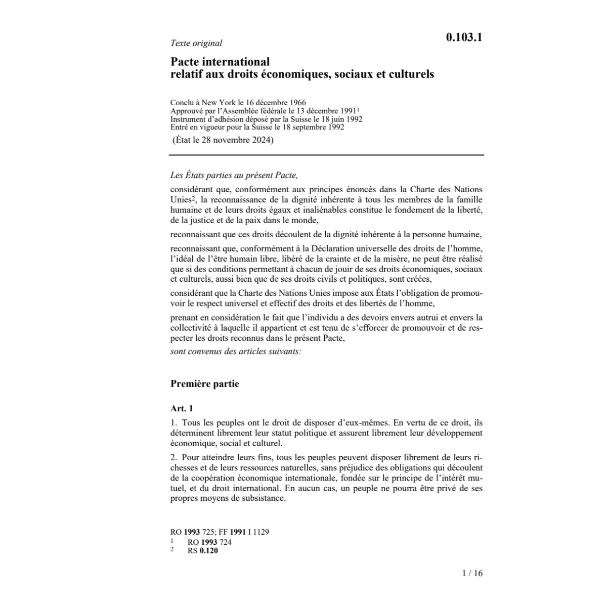 Pacte intern. droits économiq., sociaux