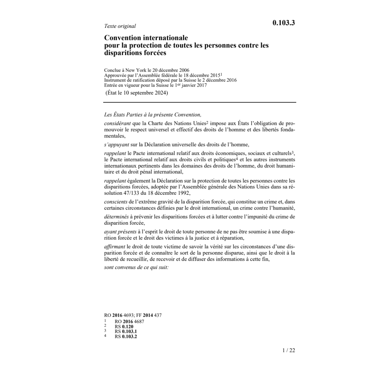 Conv. protect. pers. disparitions forc.