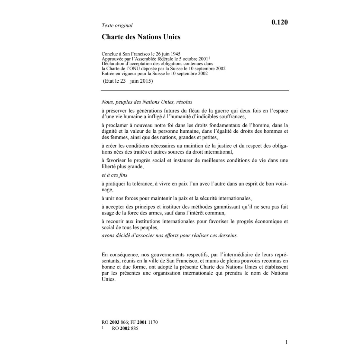 Charte Nations Unies