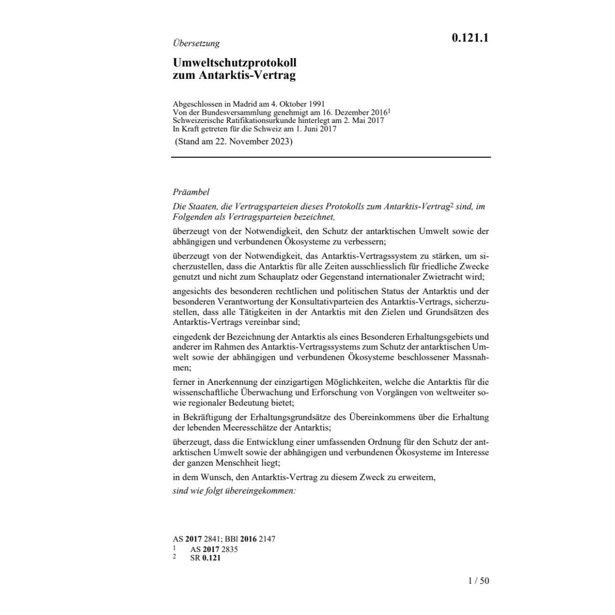 Umweltschutzprotokoll Antarktis-Vertrag