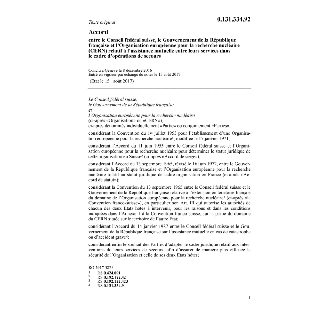 Acc. rech. nuclé. CERN serv. opér. seco.