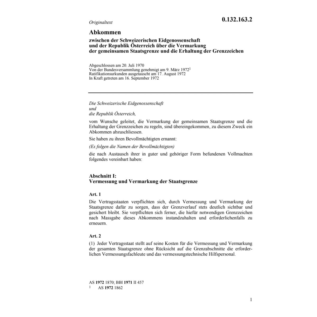 Abk. CH-A Vermarkung Staatsgrenze