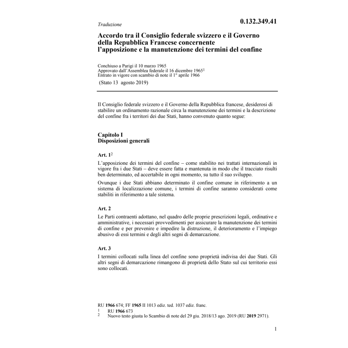 Acc. CH/F apposizione, manutenzione con