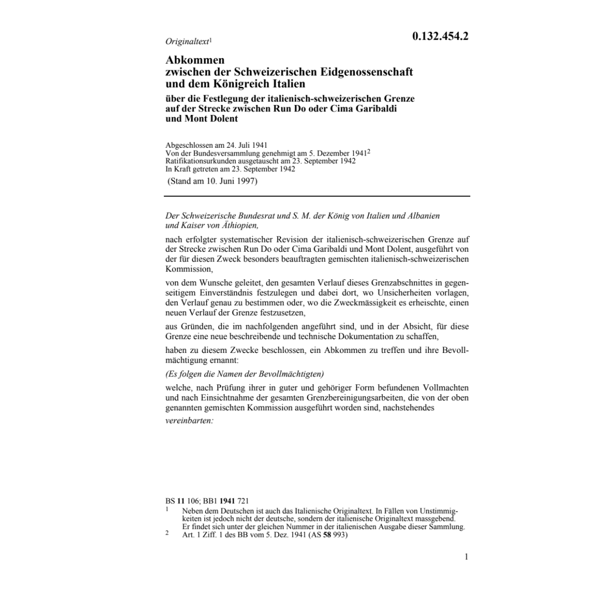 Abk. CH/I Festlegung Grenze Run Do