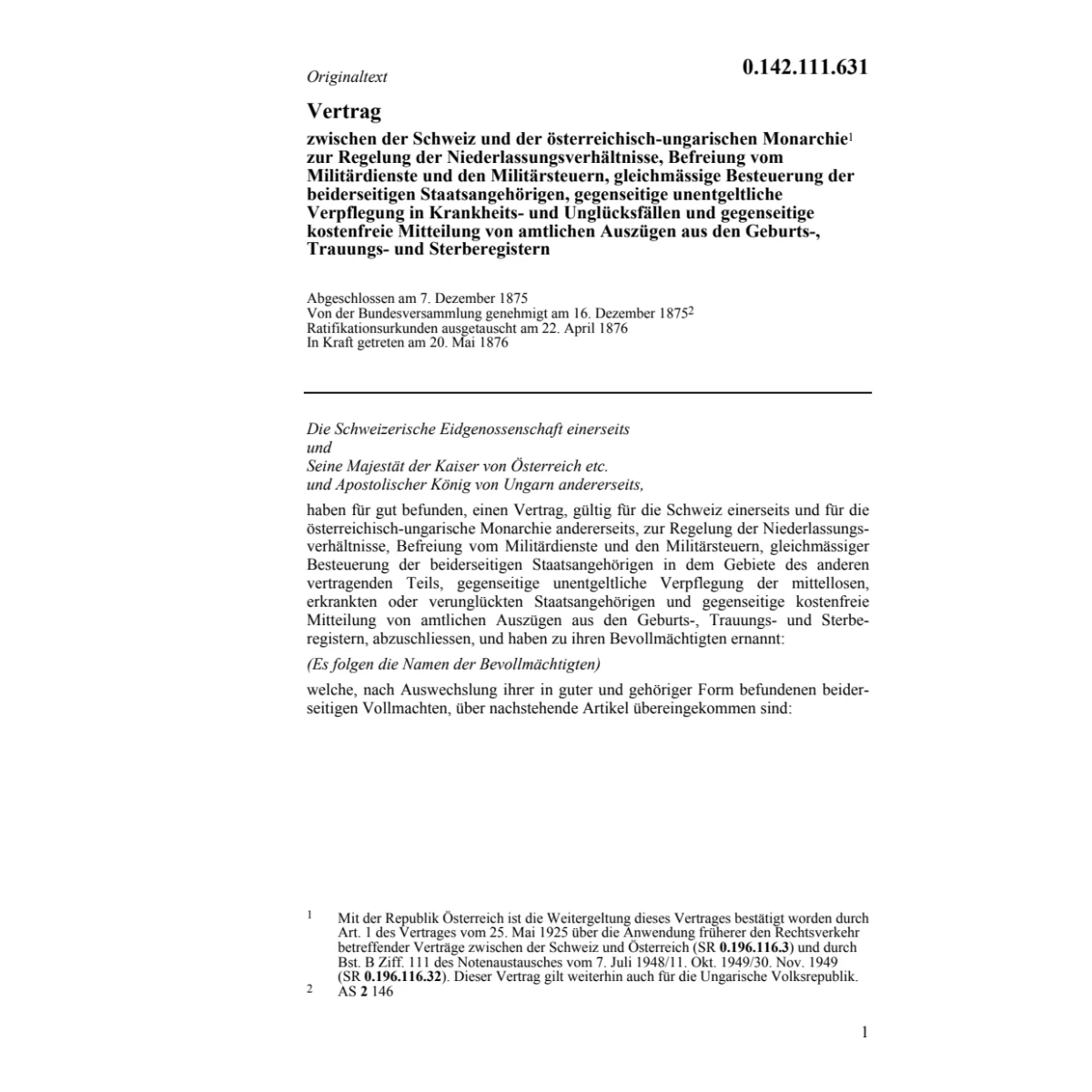 Vertr. österr.-ungarische Monarchie