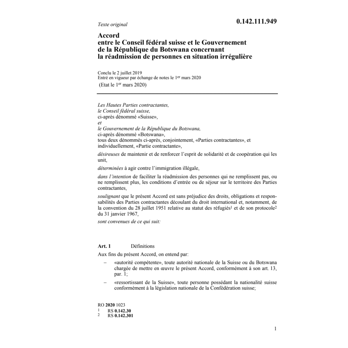 Ac. 2.7.19 CFS Gouvernement Rép Botswana