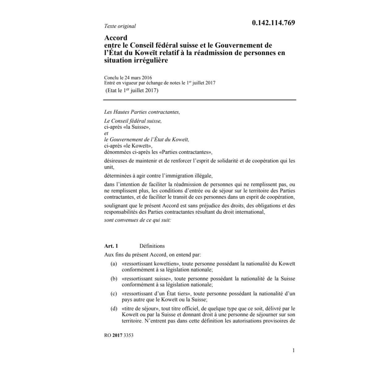 Ac. 24.03.16 CF Kuwait réadmission pers.