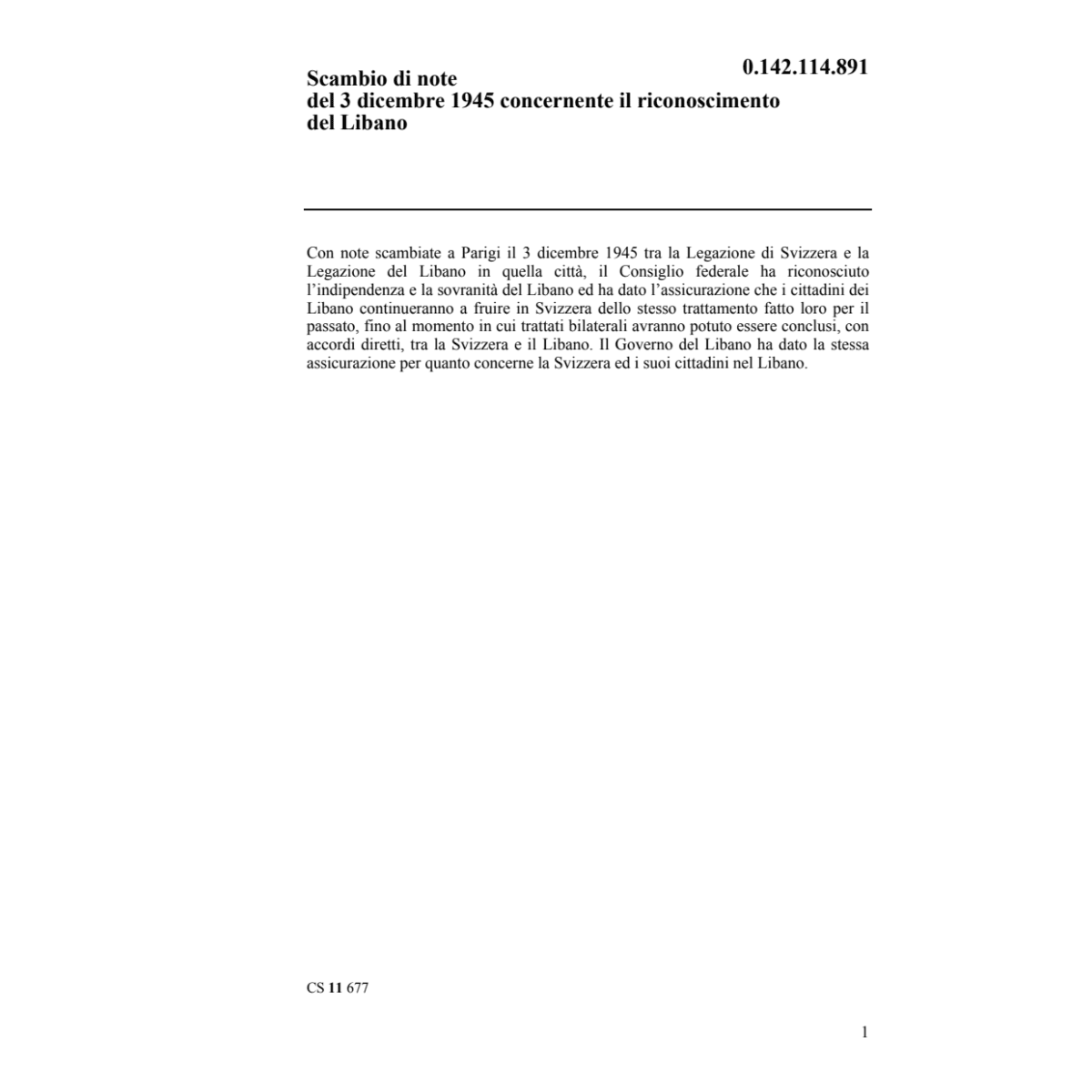 Note riconoscimento del Libano