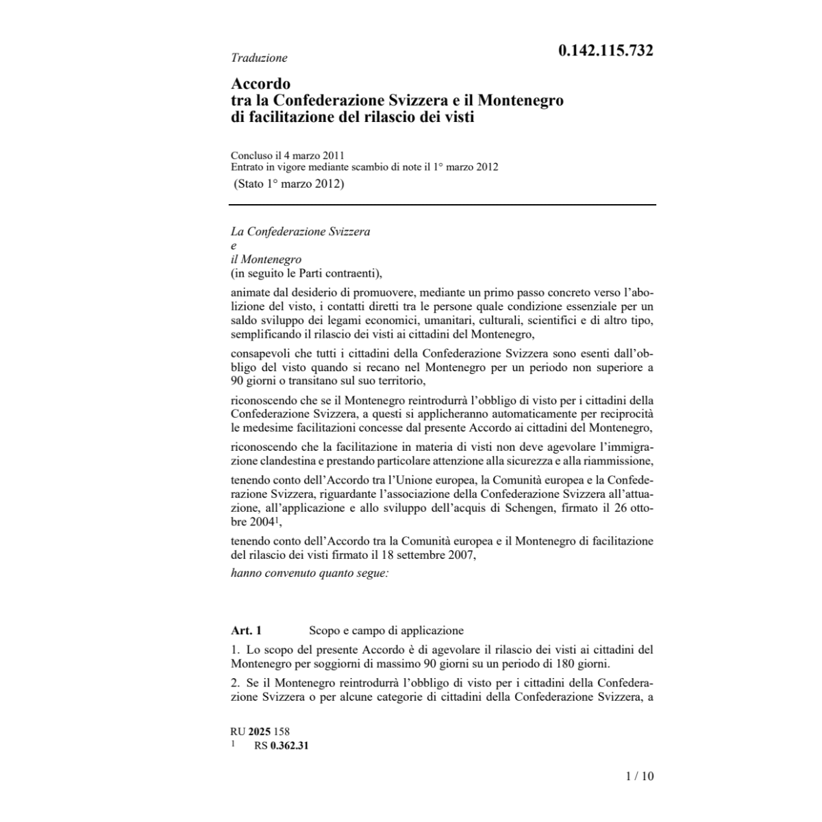 Ac. 04.03.2011 Conf. Svizzera Montenegro