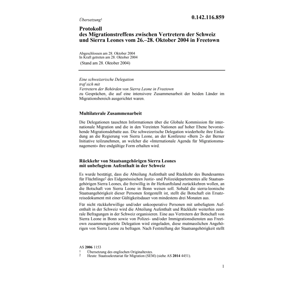 Prot. Migrationstreffen CH-Sierra Leones