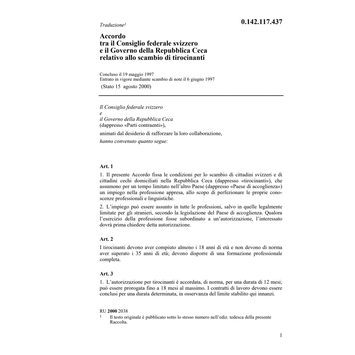 Ac Svizzera-Ceca tricinanti