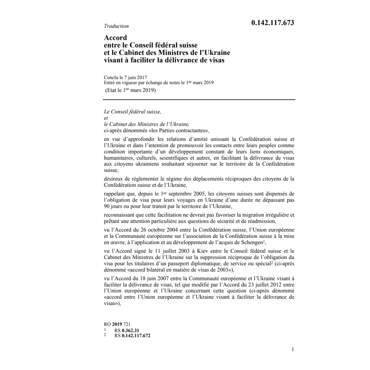 Ac. 7.6.17 CF/Ukraine délivrance visas