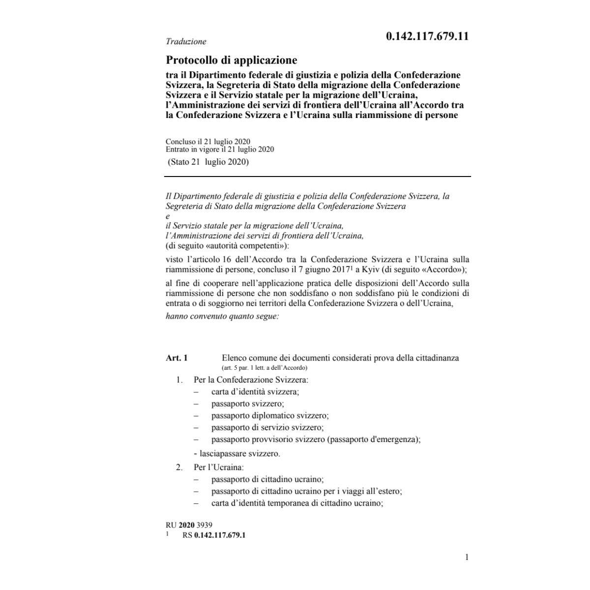Prot. Dipart. fed. giustizia polizia