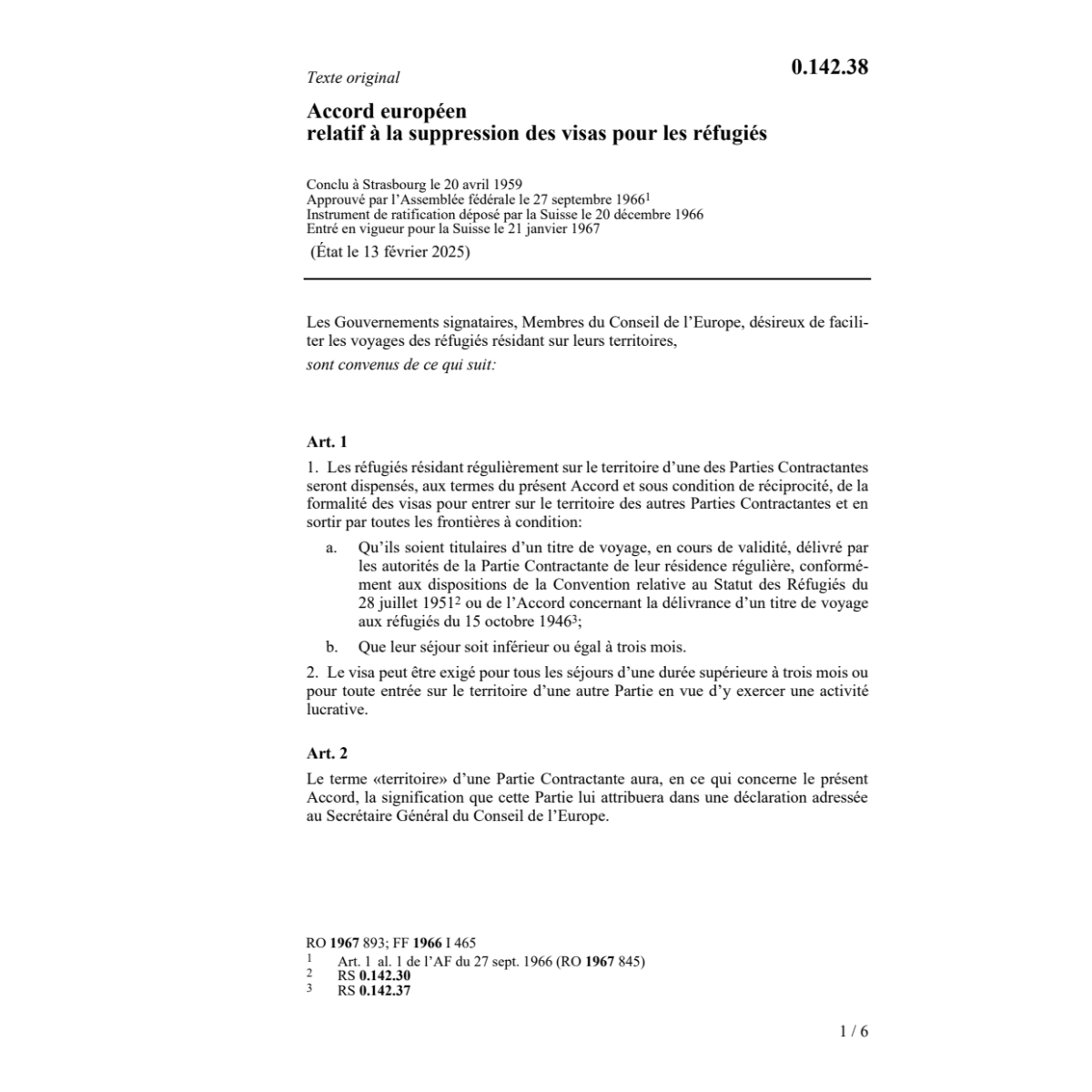 Ac. europ., suppression visas réfugiés