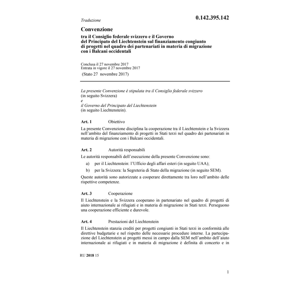 Conv. CH-PL migraz. Balcani occidentali