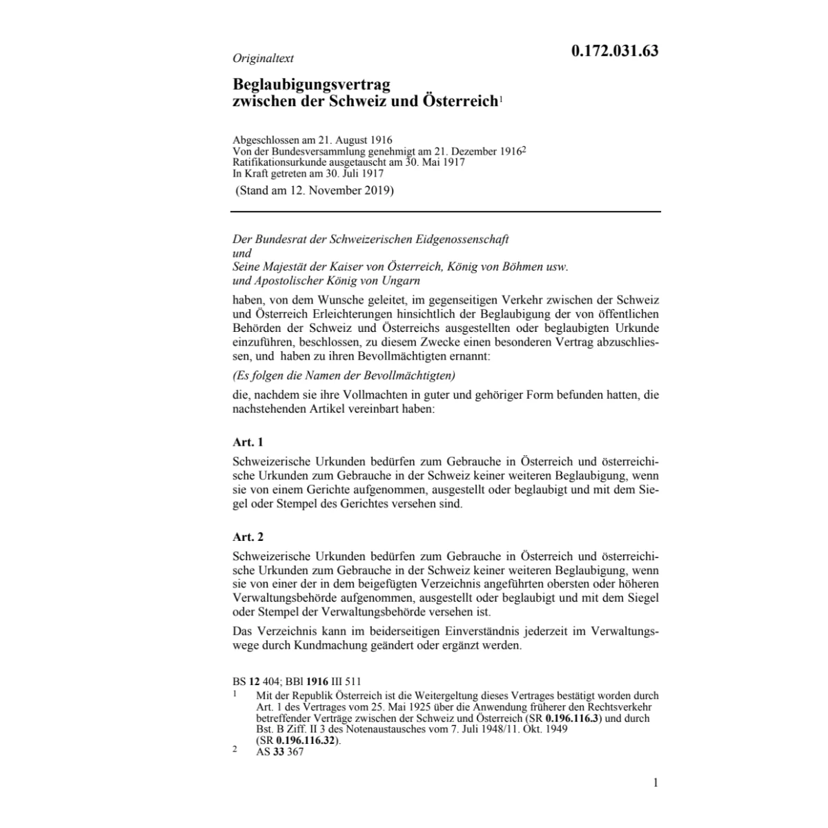 Beglaubigungsvertrag, Österreich