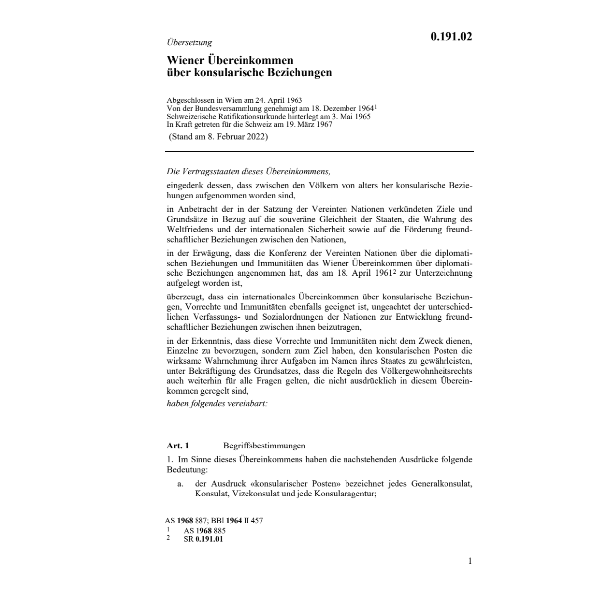 Wiener Übereink.über konsular.Beziehung.