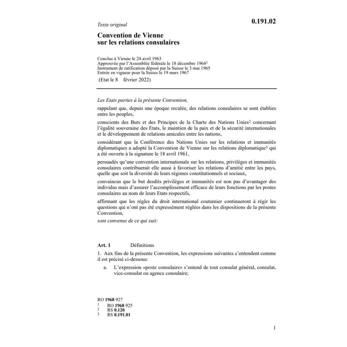 Conv.de Vienne sur les relation consul.