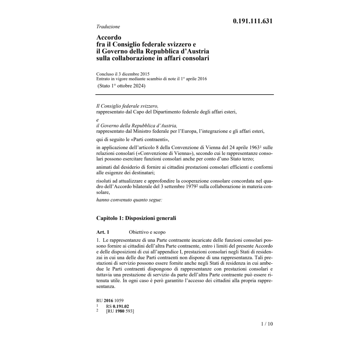 Acc. Svizzera-l'Austria collaborazione