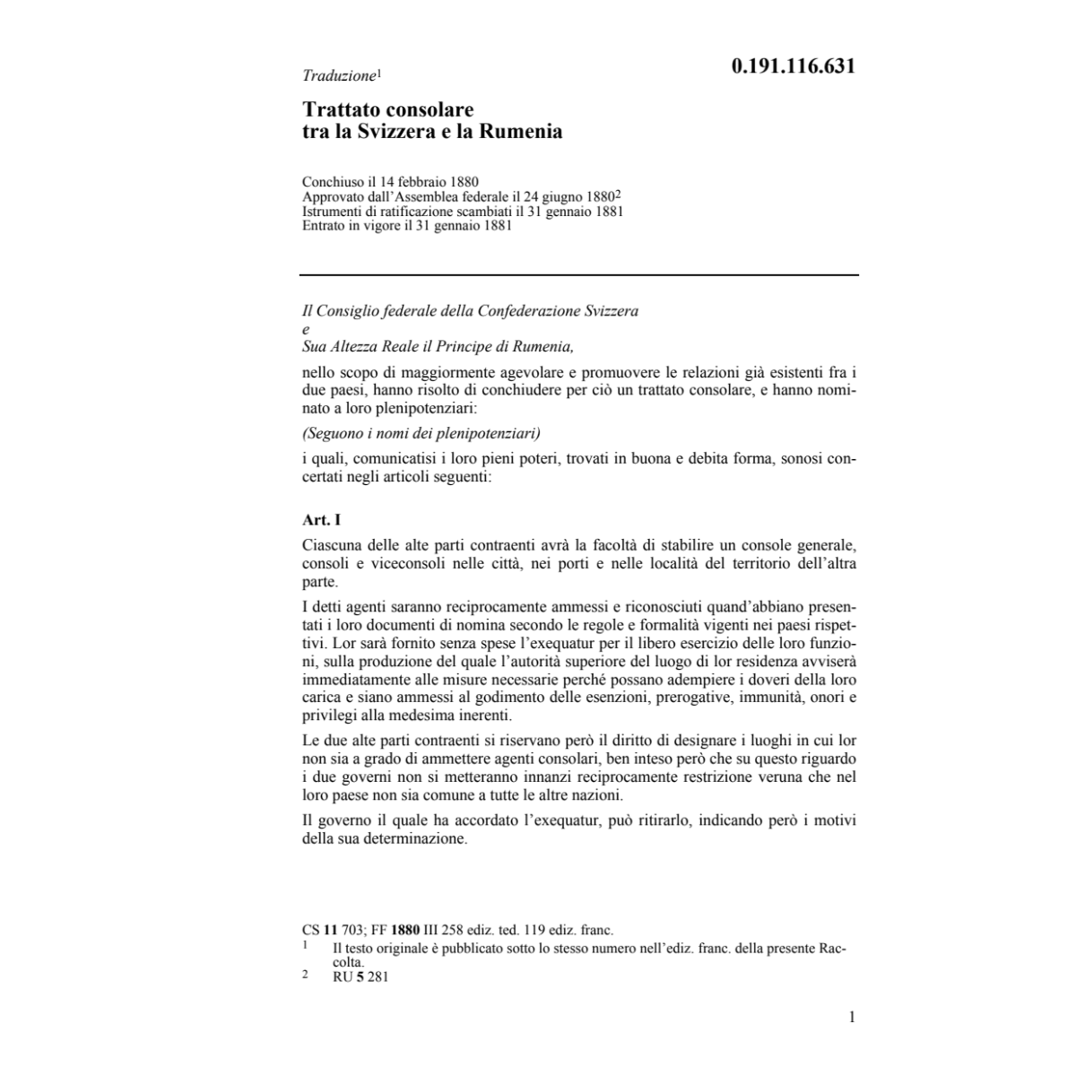 Tratt. consolare Svizzera-Rumenia