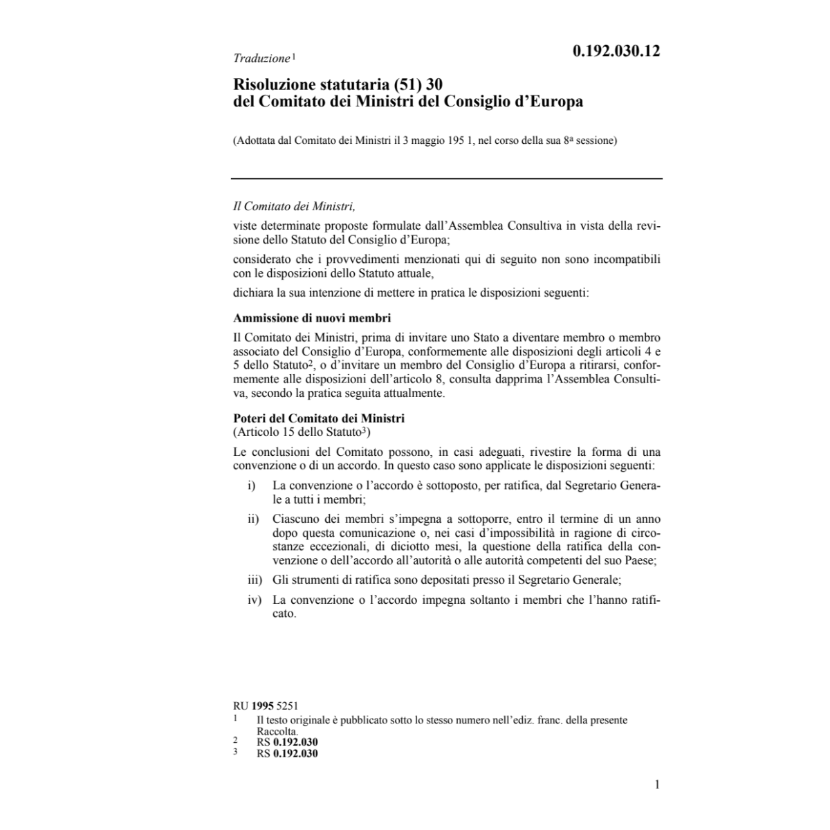 Ris.statut.Comitat.Minist.Cons.d'Europa