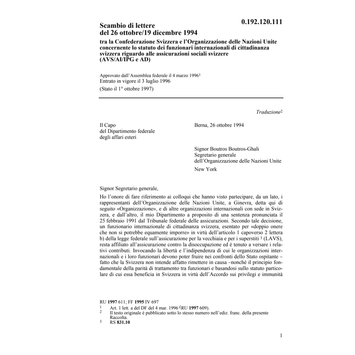 scambio di lettere, funzionari, AVS